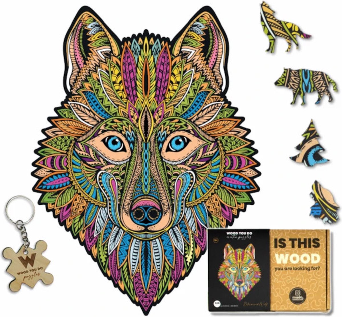 Houten puzzel Wolf | Determined Wolf | 38x28cm | 200 stuks